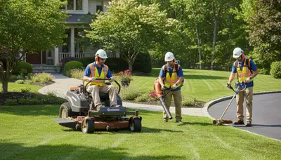 Tree service crew in Salt Lake City, UT performing lawn care and yard maintenance