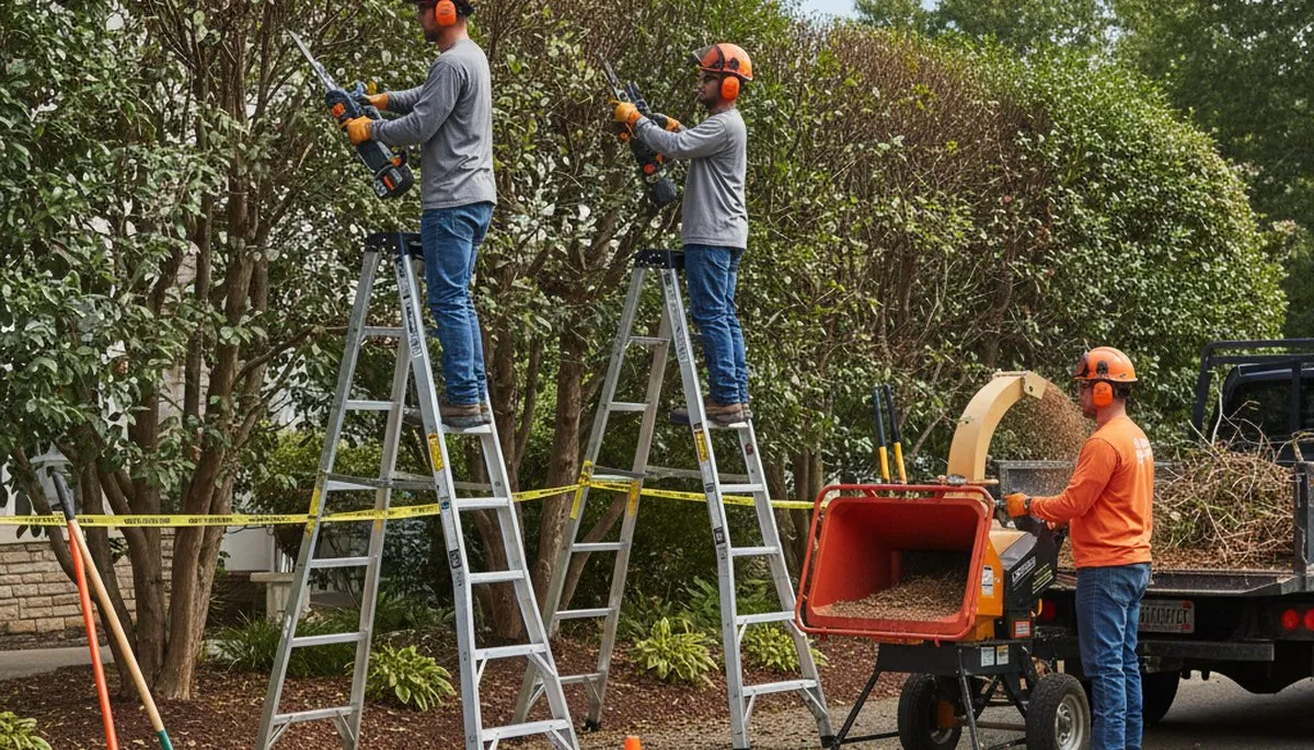 Arbor Tree Care crew removing overgrown shrubs in Salt Lake City, UT