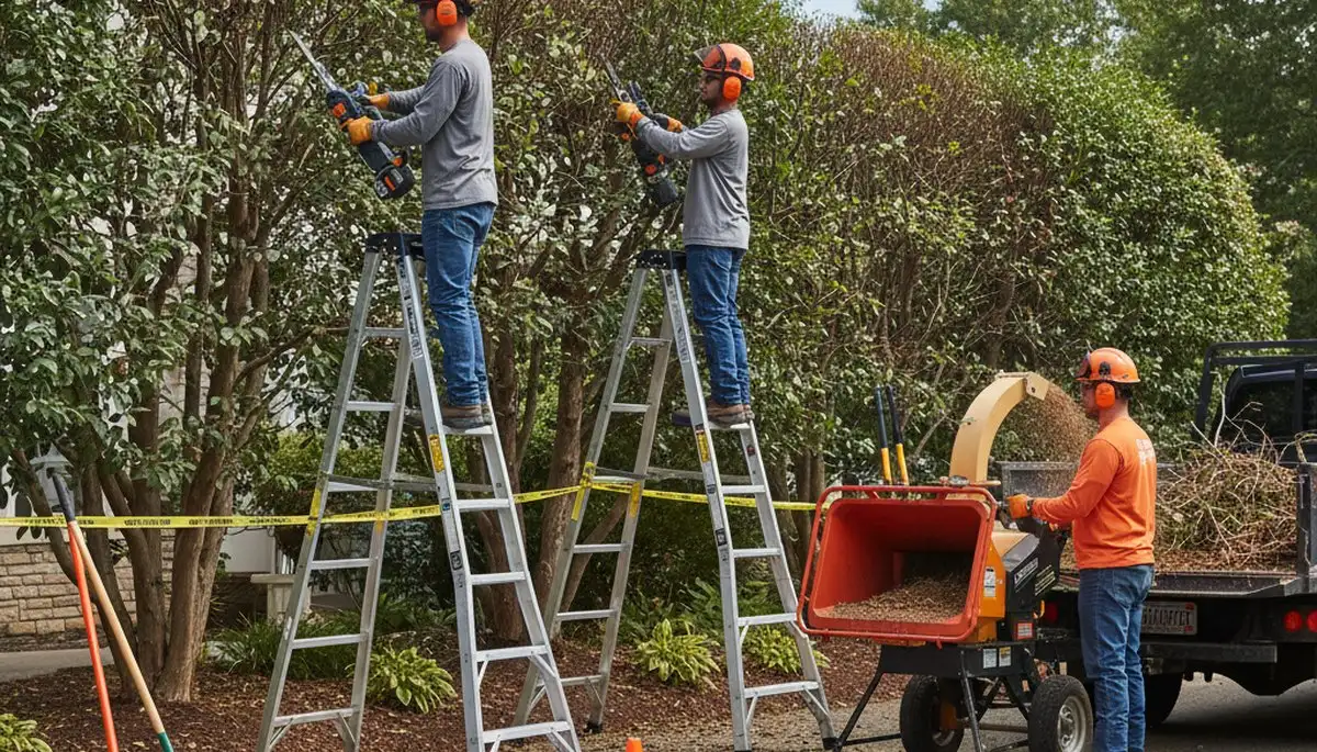 Arbor Tree Care crew removing overgrown shrubs in Salt Lake City, UT