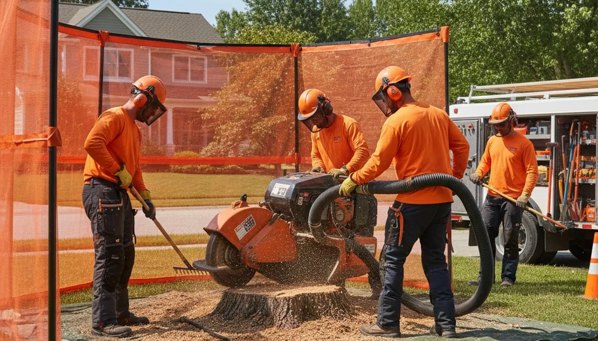 Salt Lake City stump removal crew clearing an old stump for Arbor Tree Care