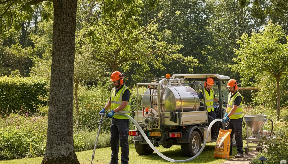 Salt Lake City arborist applying tree fertilizer for healthier, stronger trees