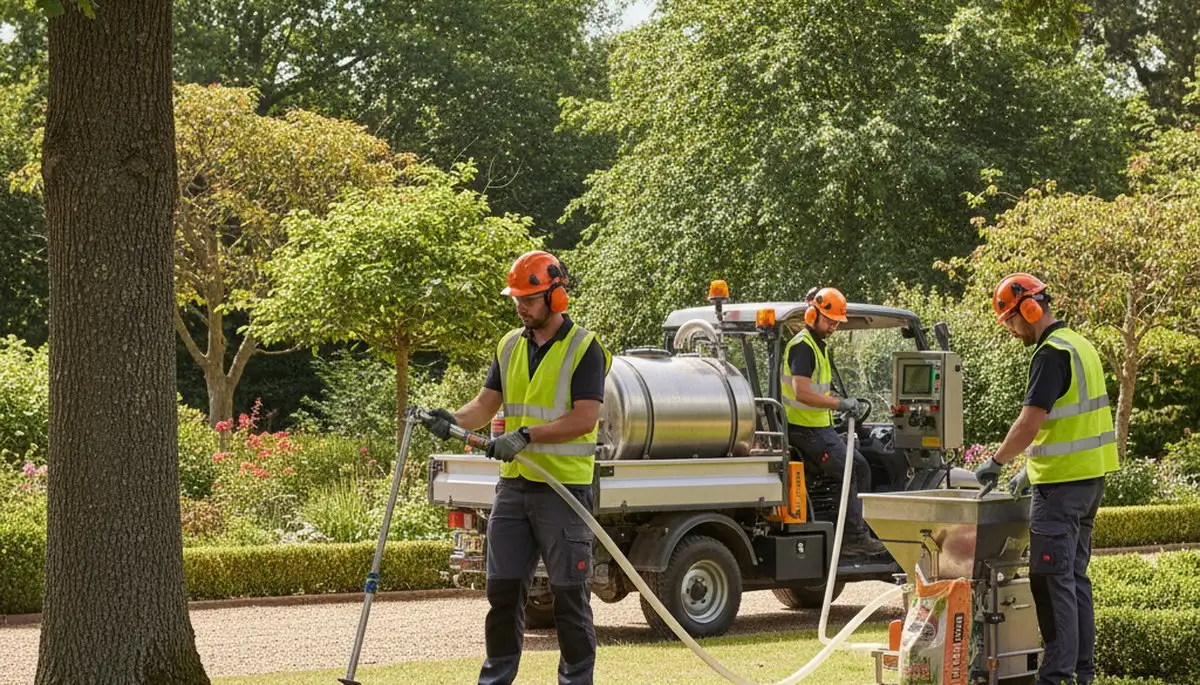 Salt Lake City arborist fertilizing a tree for healthier growth and stronger roots