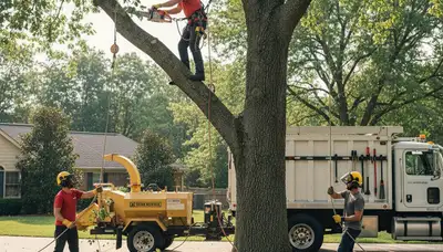 Salt Lake City tree removal crew safely removing a tree for Arbor Tree Care