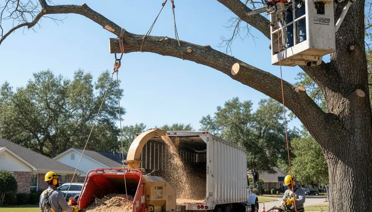 Salt Lake City tree removal crew safely removing a dead tree for a local property