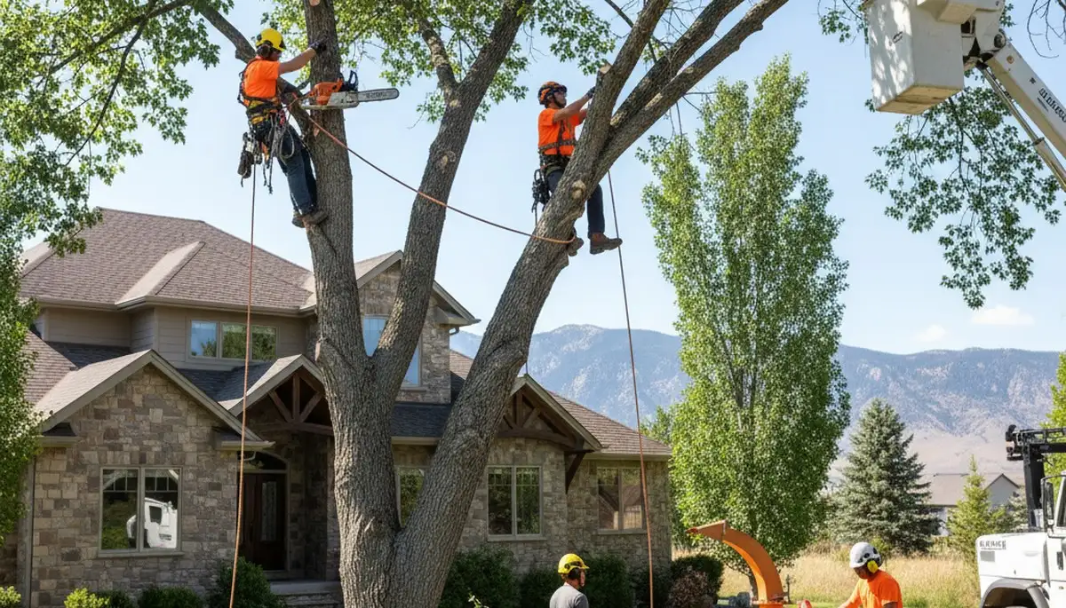 Tree service crew in Salt Lake City, UT removing a tree with professional equipment