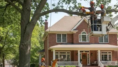 Tree service crew in Salt Lake City, UT providing safe tree removal and trimming for homes and businesses