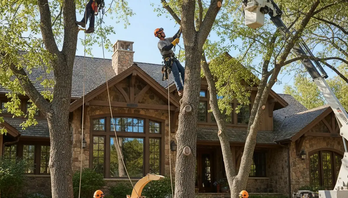 Tree service crew removing a tree in Salt Lake City, UT