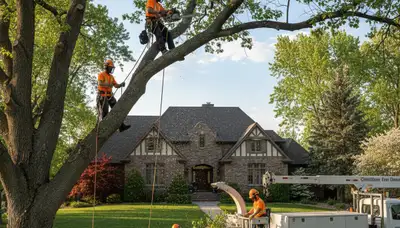 Tree service crew in Salt Lake City, UT performing professional tree removal and trimming services