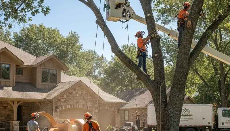 Tree service crew in Salt Lake City, UT performing professional tree removal and trimming work