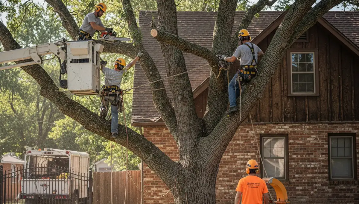 Salt Lake City, UT tree service crew removing a tree for safe residential property care