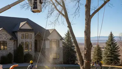 Tree service crew in Salt Lake City, UT handling professional tree removal and trimming services