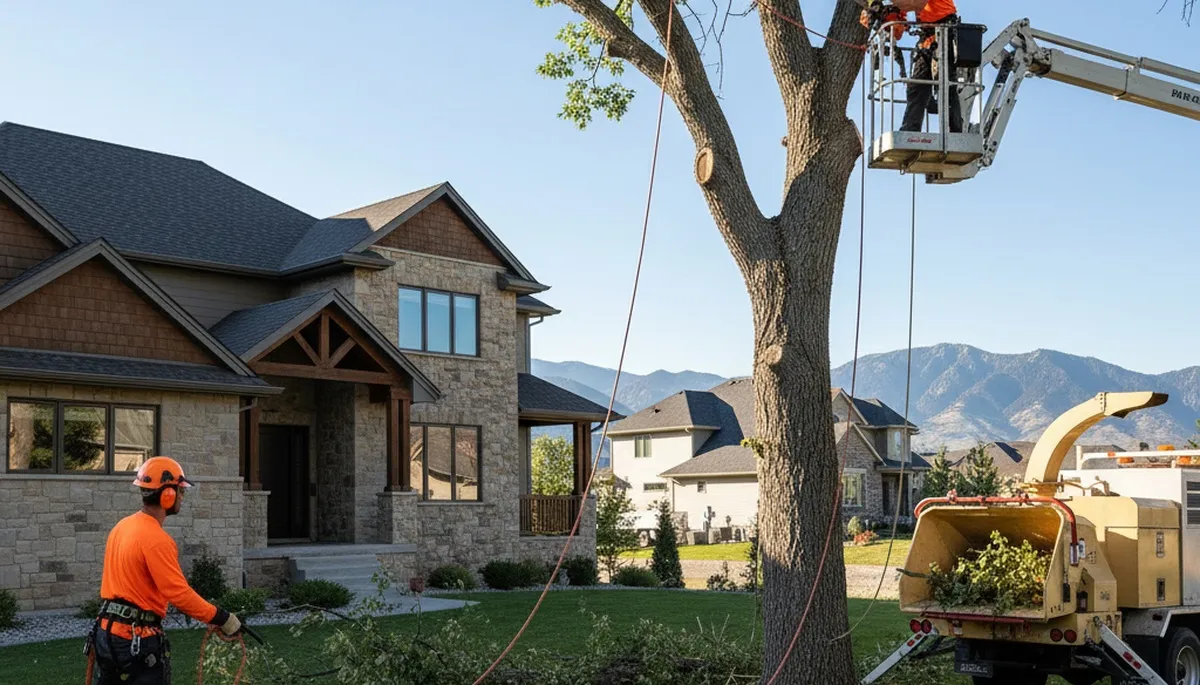 Tree service crew in Salt Lake City, UT performing professional tree removal and trimming work