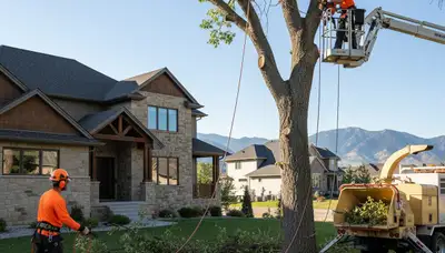 Tree service crew in Salt Lake City, UT performing professional tree removal and trimming work