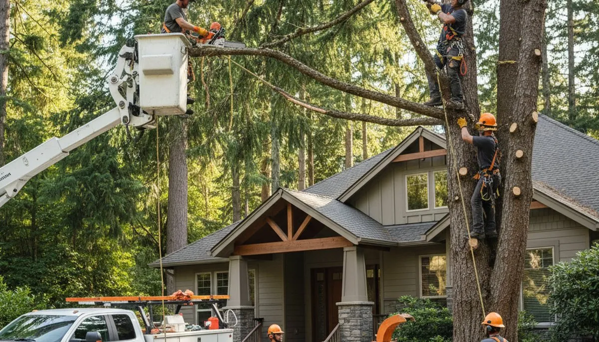Salt Lake City UT tree service crew removing a tree for safe property protection