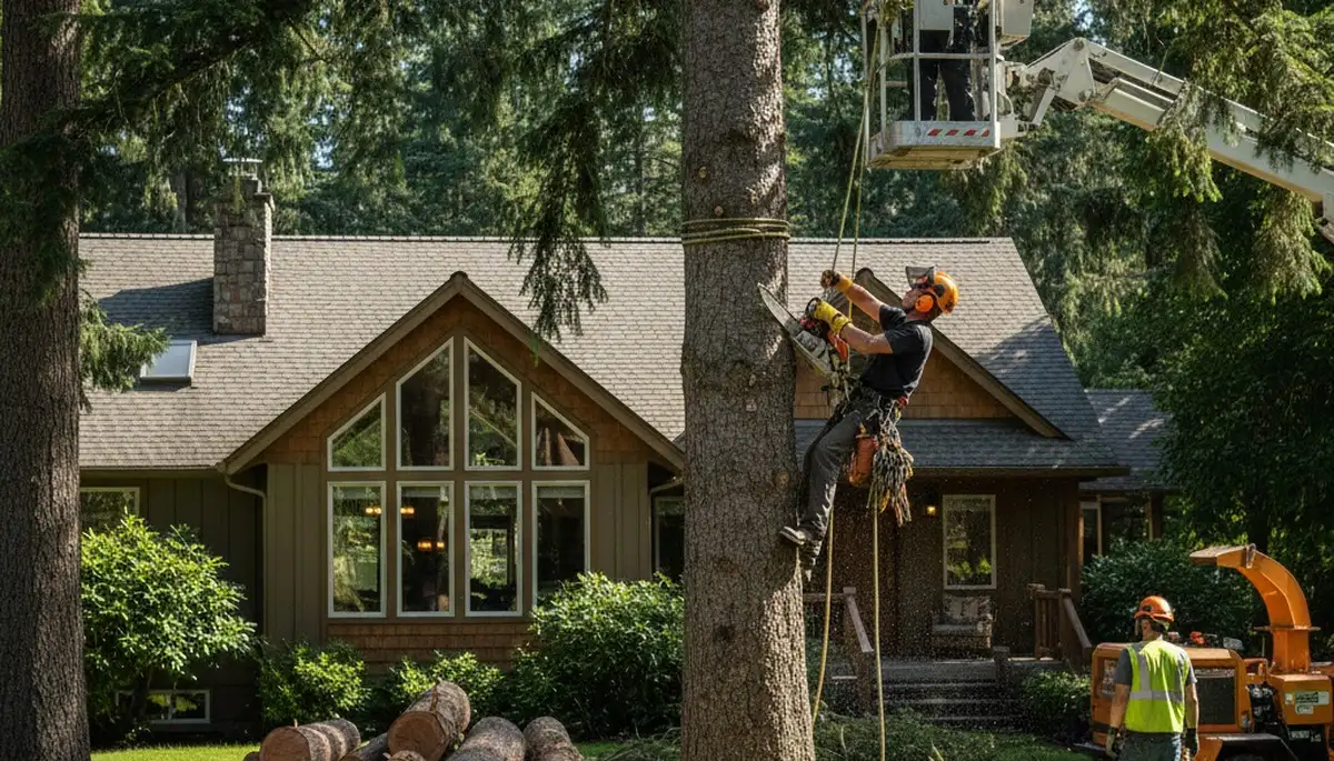 Tree service crew in Salt Lake City, UT performing professional tree removal and trimming service