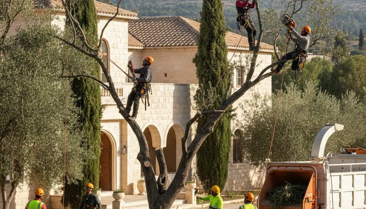 Tree service crew removing a tree in Salt Lake City, UT for safe, professional property care
