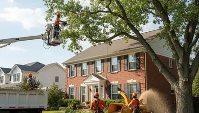 Tree service crew in Salt Lake City, UT removing a tree with professional equipment